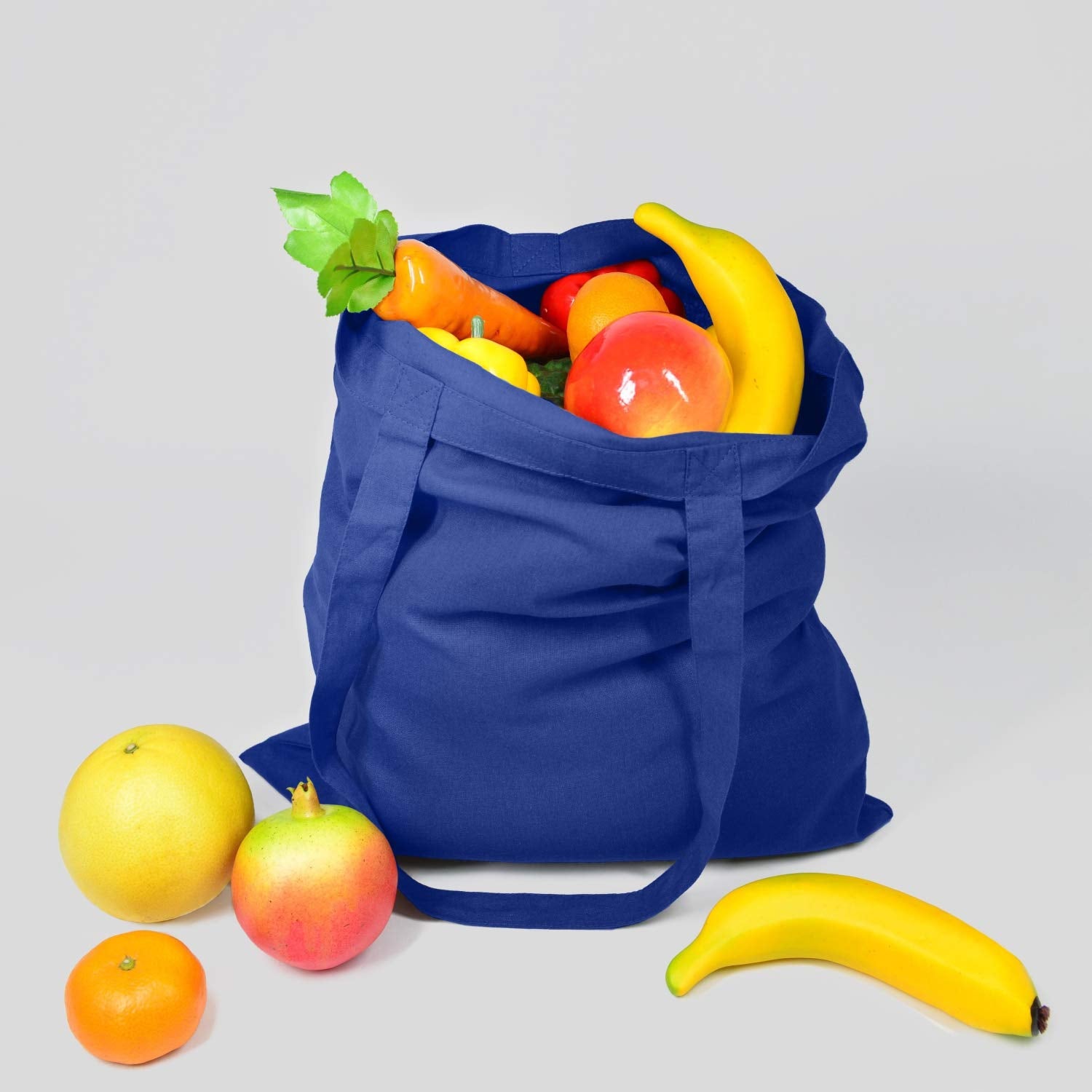 Npbag 5 Pack 15 ' ' X 16 ' ' Blue Cotton Tote Bags, Lightweight Blank Bulk Cloth Bags With 1Pc Of Ptfe Teflon Sheet